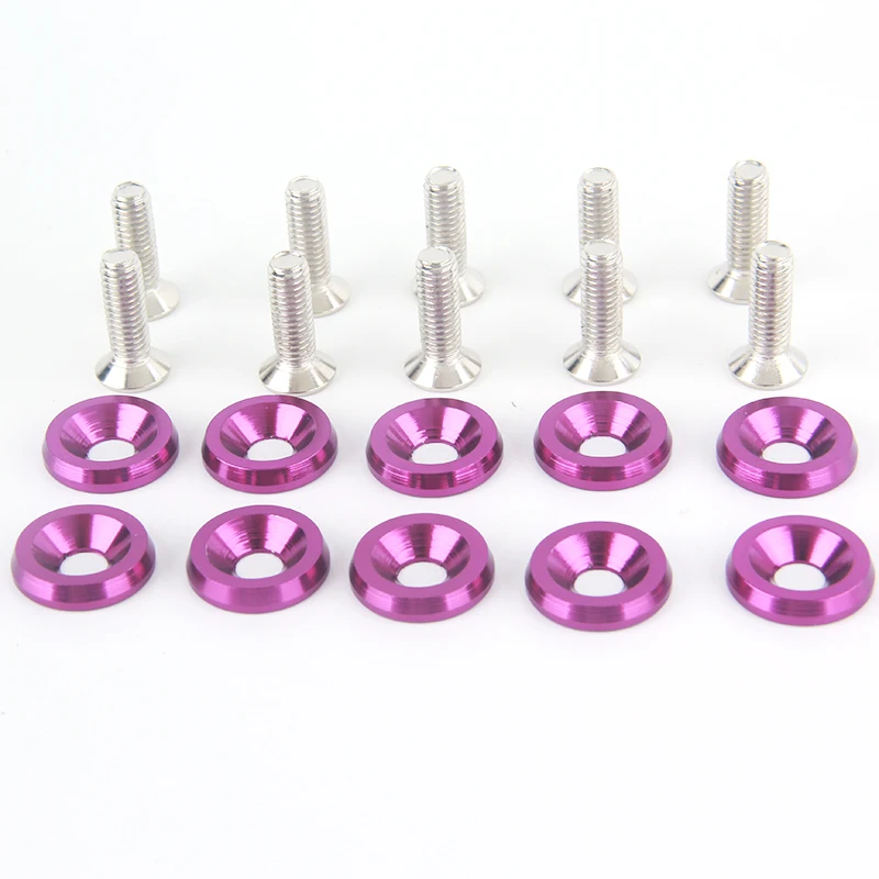 Car accessories auto fasteners auto accessories 10/ set M6 car modification screw gasket bolt aluminum fender bumper washer photo engine compartment screw set