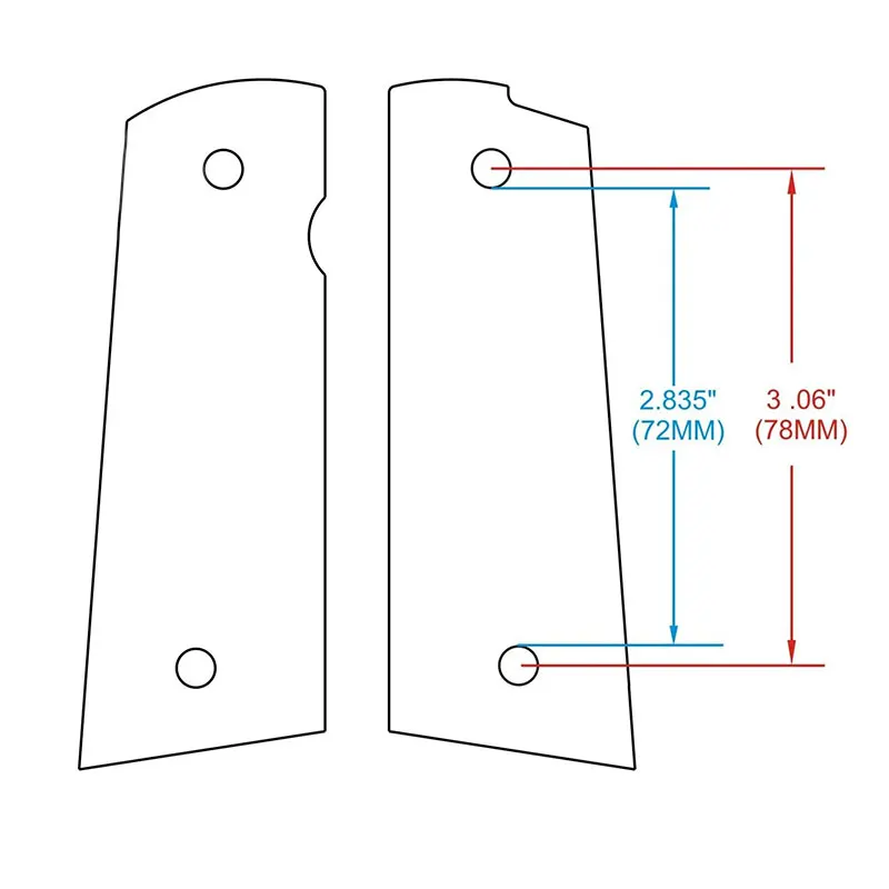 Poignées Pistolet Zib Grips En Bois (Hêtre) Pour Colt 1911 - Lot De 2 - Marron Clair