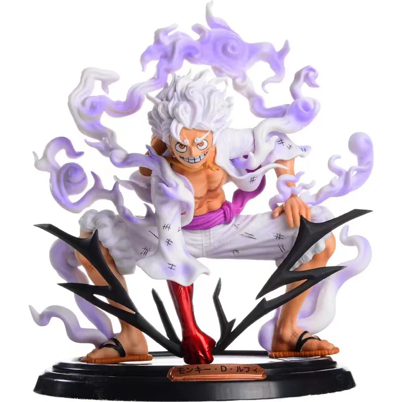 

One Piece Hand-run Monkey D Luffy Squatting Nika Luffy Decoration Model Sun God Fifth Gear Luffy Boxed Boy's Favorite Anime 20cm