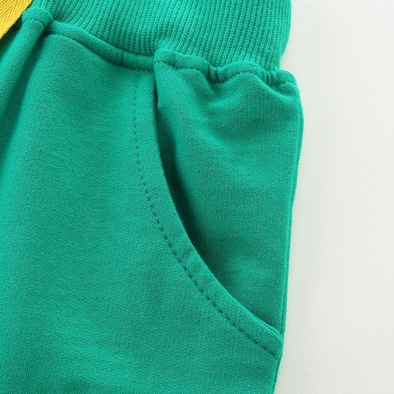 Green Autumn Pants Children'Clothing Embroidery Cartoon Dinosaurs Trousers Cotton Baby Boys Kids Clothes Sweatpants