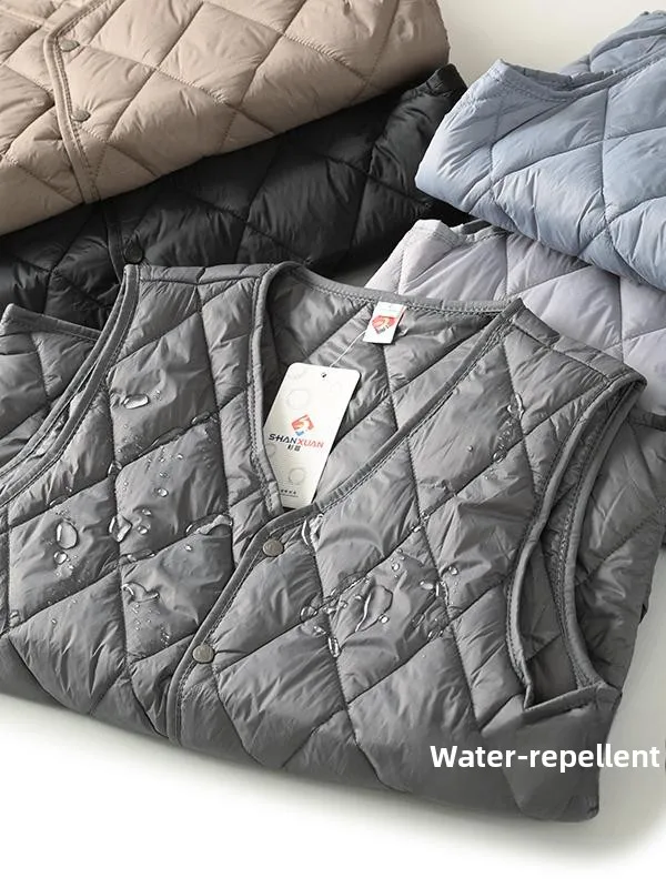 Lightweight Diamond Quilted down Cotton Windproof Warm Autumn Winter Outdoor Casual Cotton Vest Versatile Biker Jaet