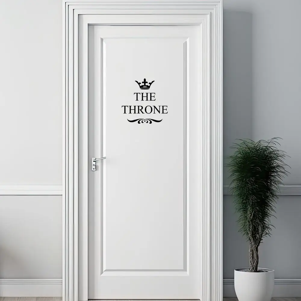 3D Crown Toilet Sticker Wc Sign Crown Toilet Door Stickers Rimovibile Autoadesivo Bagno Pittura Decorativa