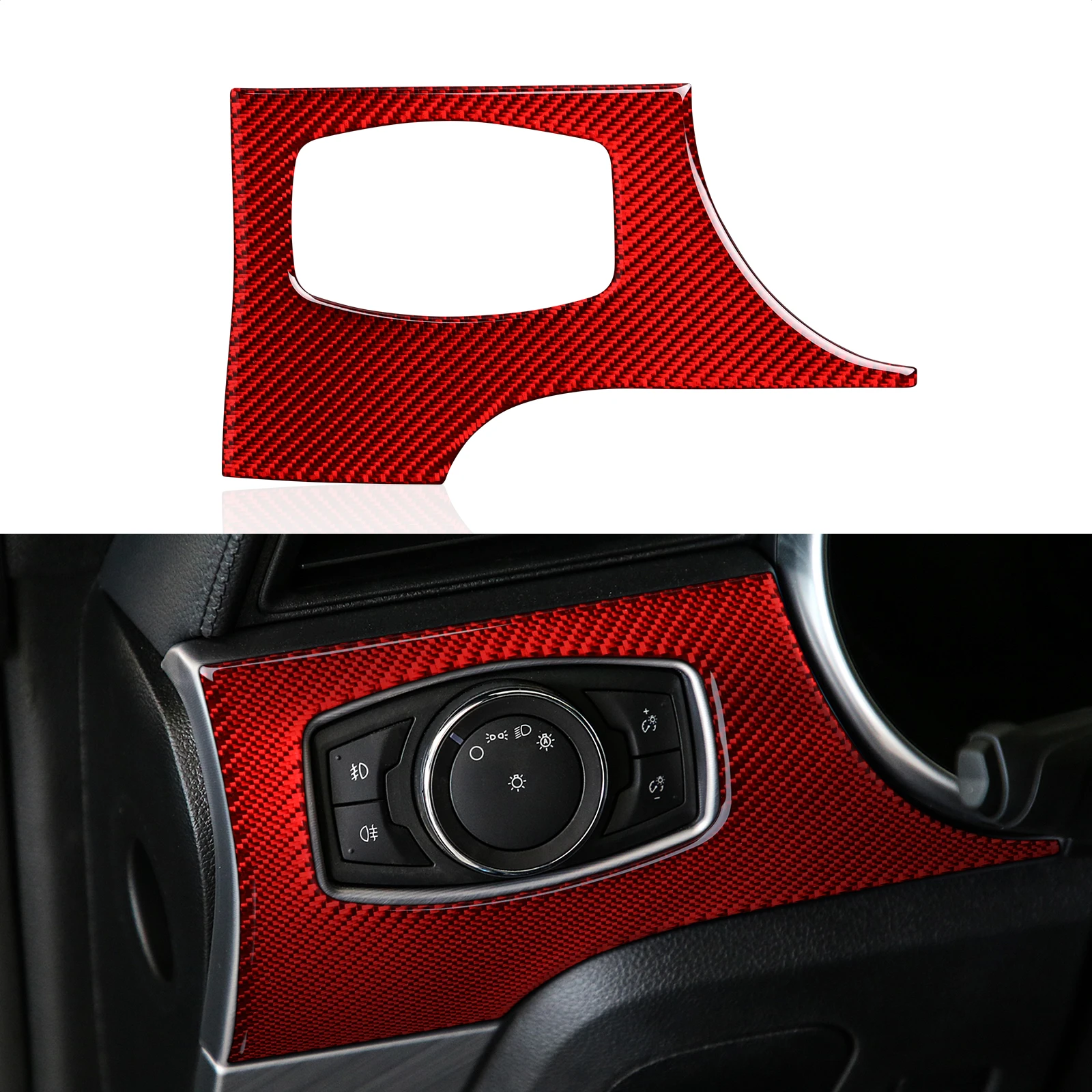 

For Ford Mustang GT 2015-2020 Accessories Carbon Fiber Car Center Console Instrument Panel Sticker Decal Interior Trim Cover