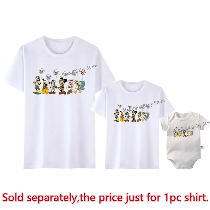 Animal Kingdom Safari Shirts Mickey Minnie Family Matching Outfits Funny Family Look Dad Mom Kids Disney Wild Zoo Tees Clothes 4