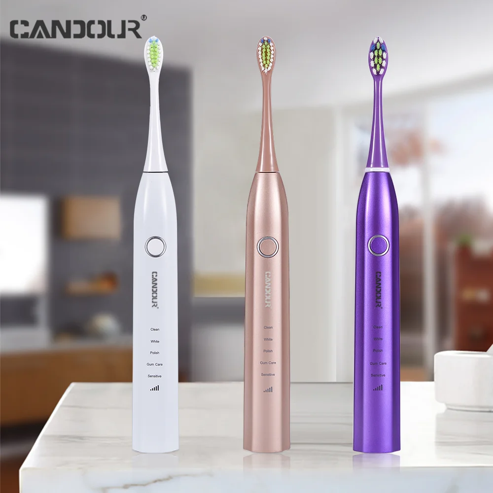 CANDOUR CD5168 Electric Toothbrush Ultrasonic Brush IPX8 Waterproof USB Charger 15 Modes Recharge Sterilization Sonic Toothbrush gezhou cd5168 sonic tooth brush usb rechargeable adult electric toothbrush ipx8 waterproof ultrasonic 15 mode with travel box