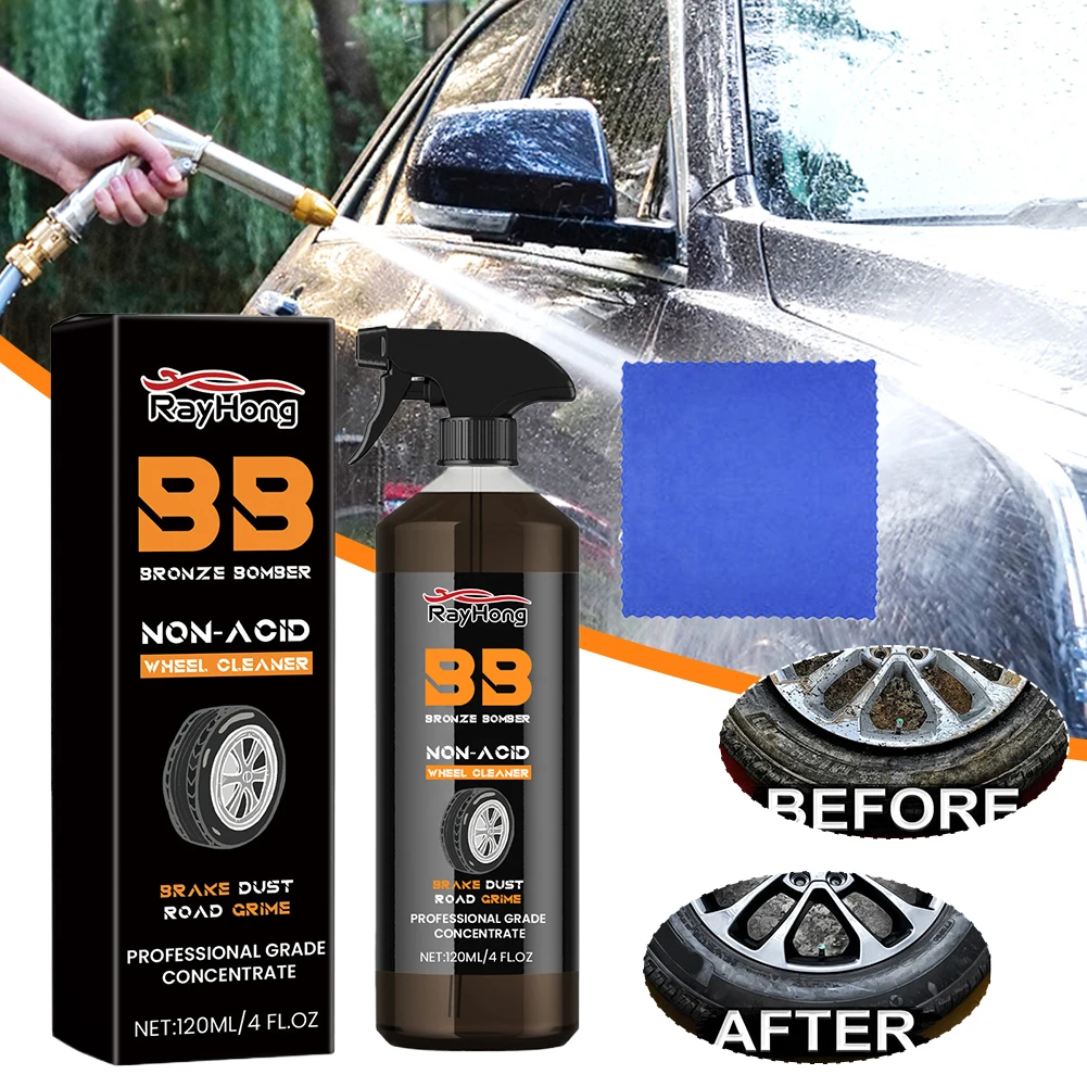 120ml Tire Refurbishing Agent Dustproof Car Wheel Rust Dust Remover Car Wheel Polishing Cleaner Auto Cleaning Tool