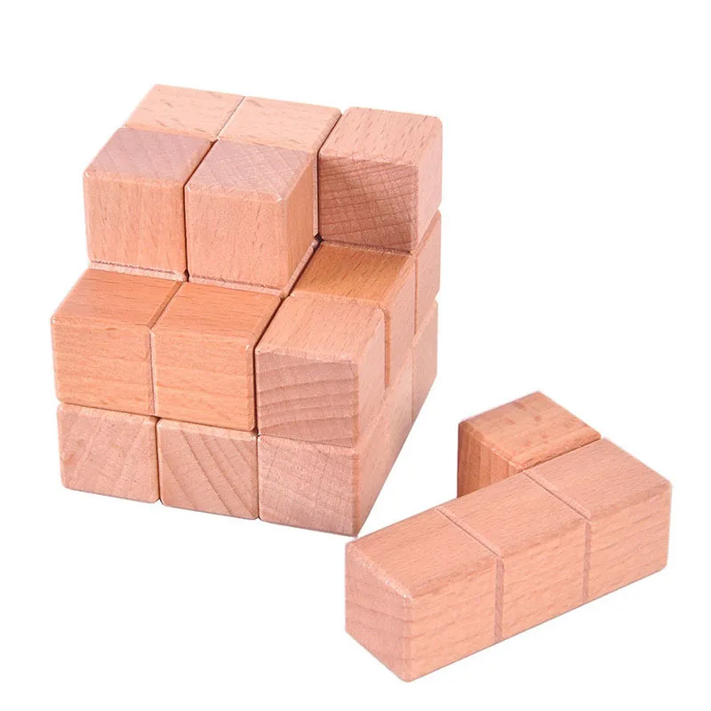 Casse Tete 3D Wooden Cube Puzzle IQ Logic Training Brain Teaser Puzzles Rompecabezas Montessori Educational Toys 4