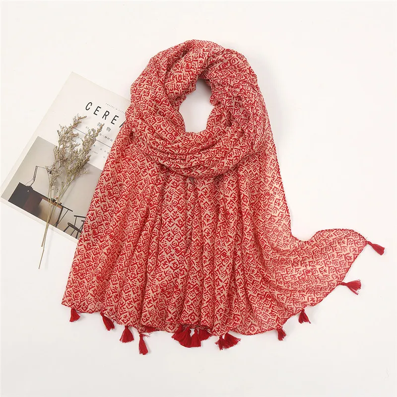 Weiche Dünne Schal Viskose Frauen Bohemian Design Print Tücher Wrap Weibliche Geometrische Decke Lange Bufandas Muslimischen Stola 2022 Mode – Detail 19