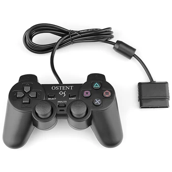 OSTENT 유선 아날로그 컨트롤러 게임패드 조이스틱 조이패드, 소니 플레이스테이션 PS2 PS1 PS One PSX 콘솔, 이중 충격 진동
