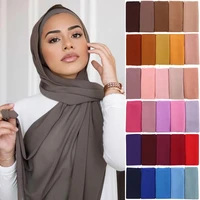 الشيفون الحجاب وشاح المرأة طويلة بلون رئيس التفاف 1