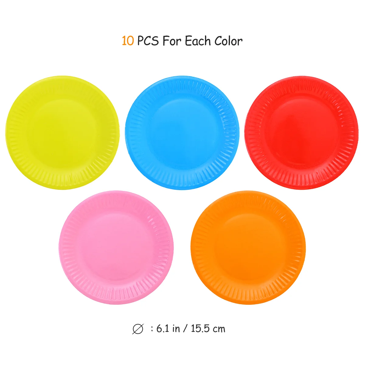 TOYMYTOY 50 Pcs Disposable Plastic Plate Classic Assorted Color Round All Occasion Disposable Paper Dinner Plates Birthday