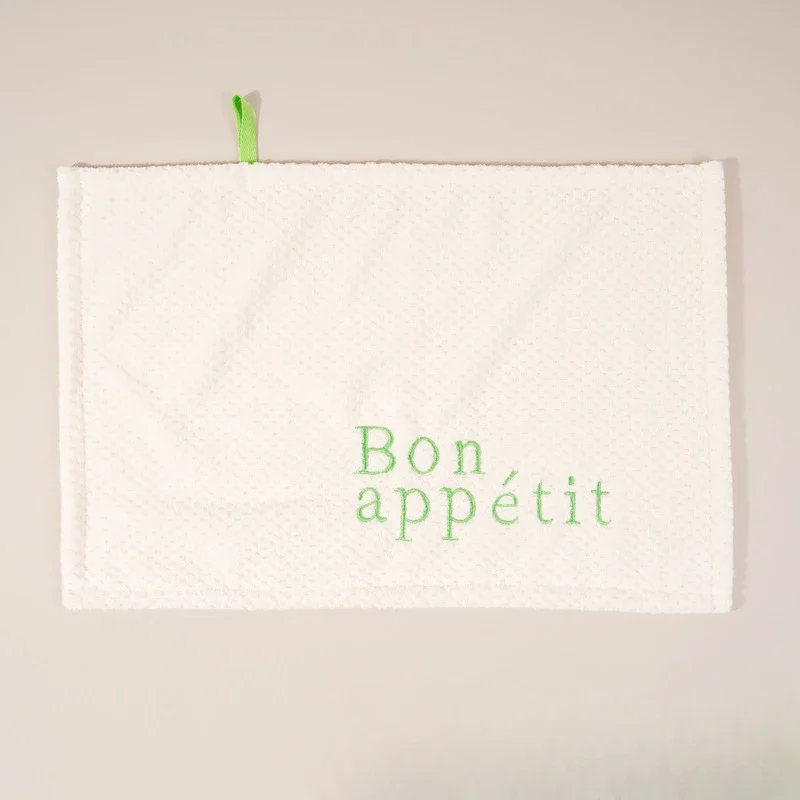 Nordic Hanging Hand Towel Home Embroidery Coral Velvet Absorbent for Kitchen Bathroom Hankerchief hand towels pocket towels