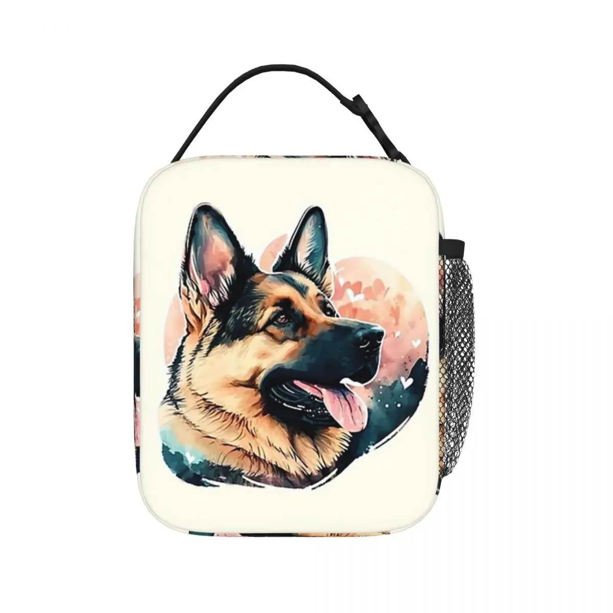 

German Shepherd Courageous Insulated Lunch Bags Resuable Picnic Bags Cooler Lunch Box Lunch Tote for Woman Work Kids School