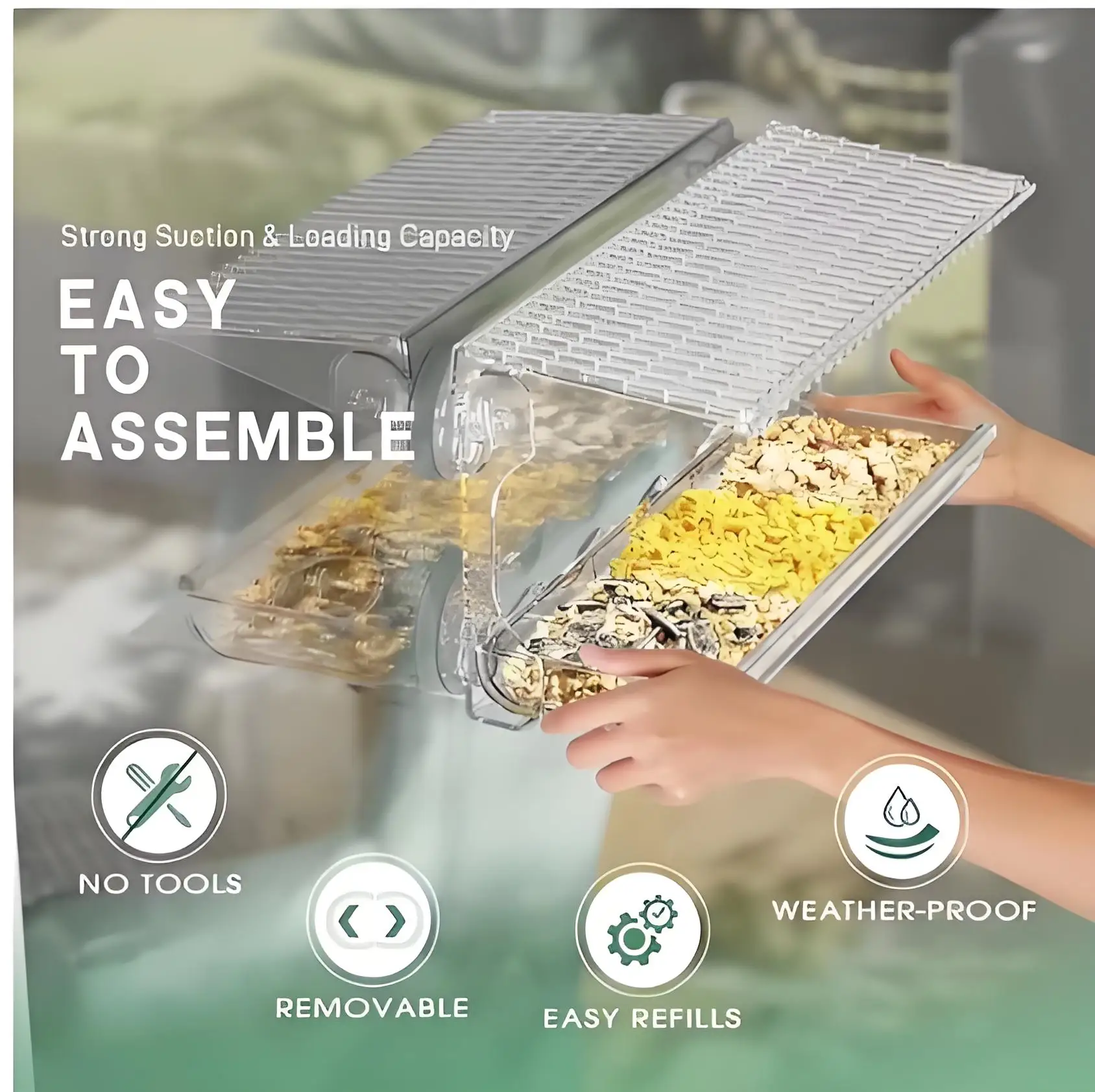 Clear Acrylic Window Bird Feeder 4