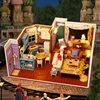 DIY Wooden Miniature Model Kit Friends Casa 3D Puzzle Monica‘s Room Villa Dollhouse With Furniture Lights Home Decor Gifts 2