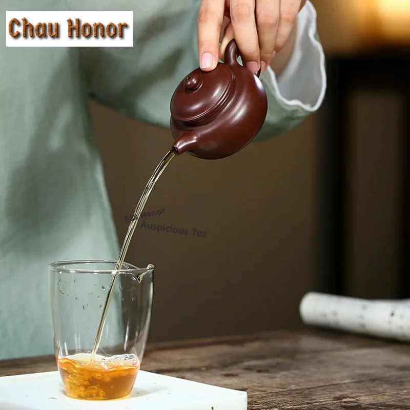 110ml Authentic Yixing Purple Clay Teapots Handmade Antique-stylepot Raw Ore Zhu Mud Tea Making Kettle Chinese Zisha Teaset Gift