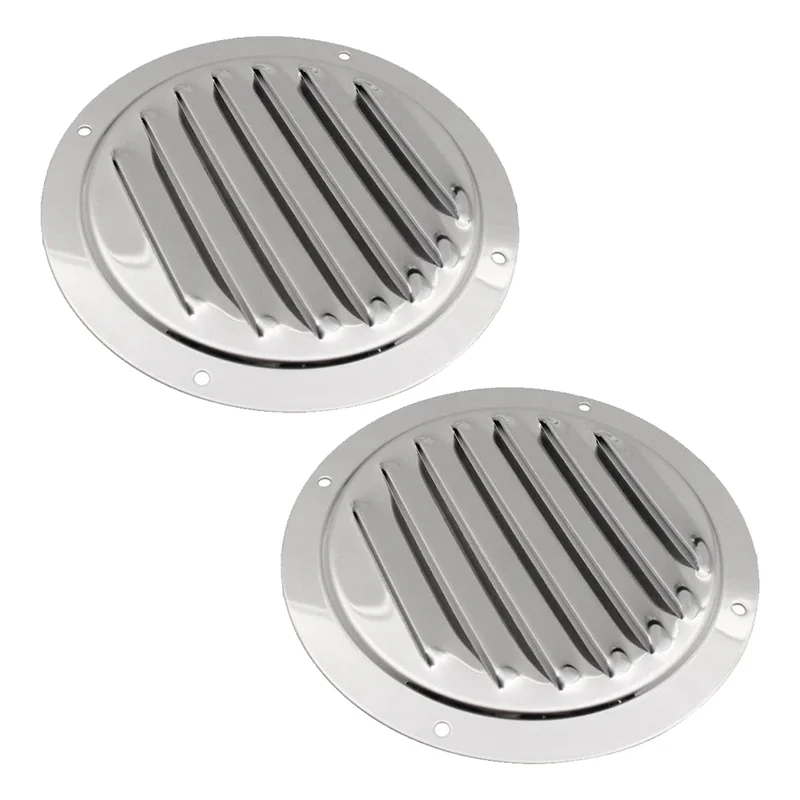 

5Inch Round Louvered Air Vent, 316 Stainless Steel Marine Boat Vent Cover, 2