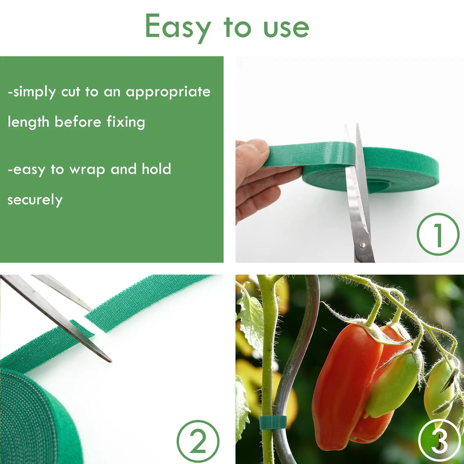 plant ties 3 Rolls Garden Twine Plant Ties Nylon Plant Bandage Garden Hook Loop Bamboo Cane Wrap Support Accessories