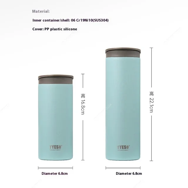 Tyeso Stainless Steel Insulated Travel Mug Leak-Proof Direct Drink Water Bottle for Men and Women Portable Car Coffee Cup 5