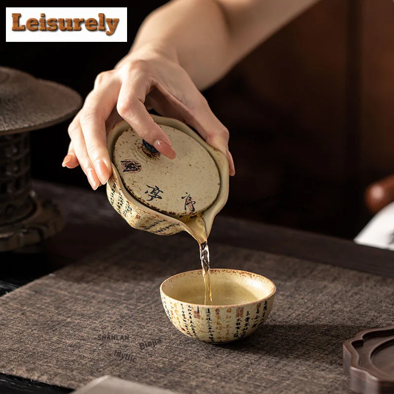 Blue And White Firestone Red Tea Set Complete Set Luxury Tea Ceremony Set Tea Soaking Teapot And Tea Cup Set Tea Services Craft