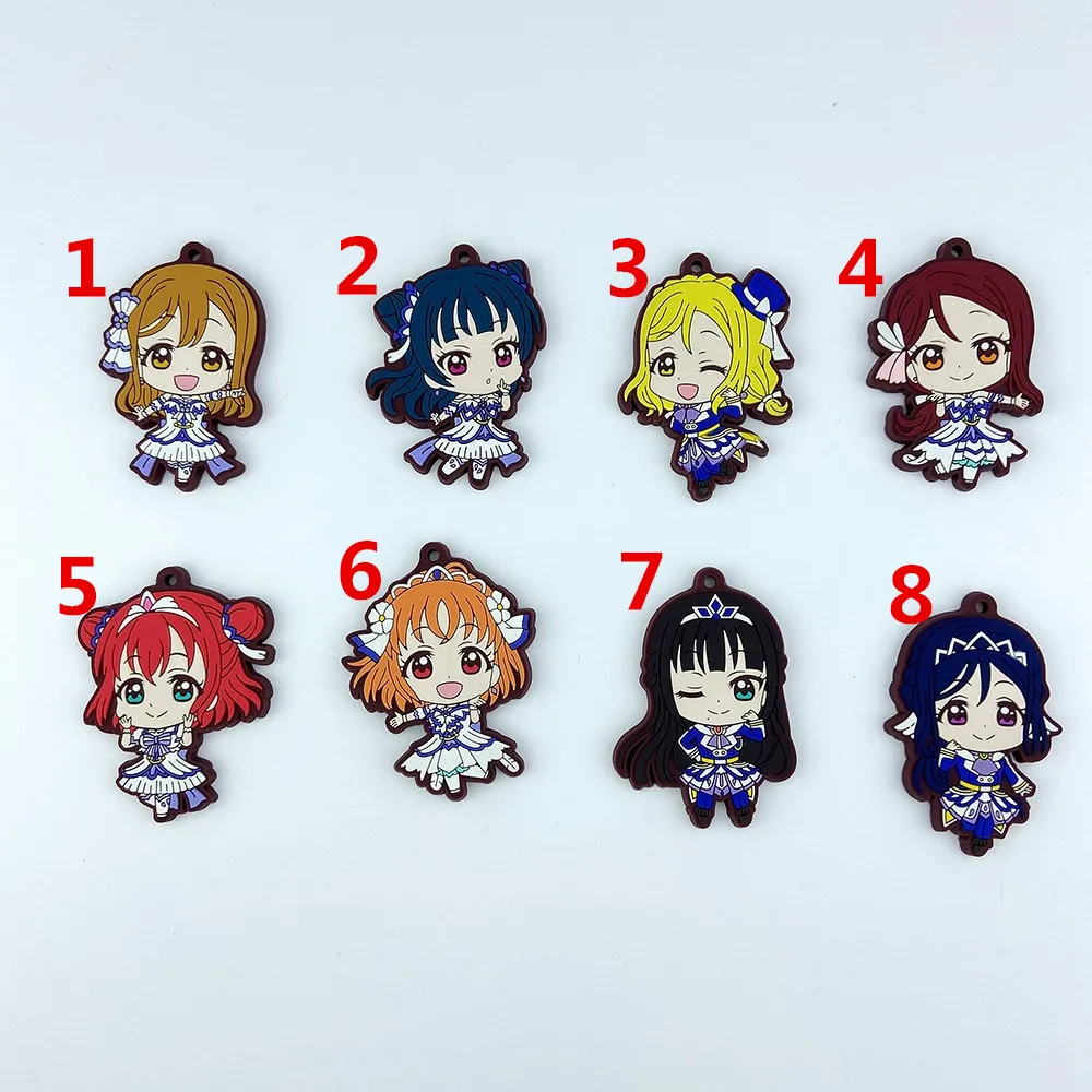 lovelive rubber Keychain Key Ring Straps Rare cosplay T943 Anime LOVELIVE 