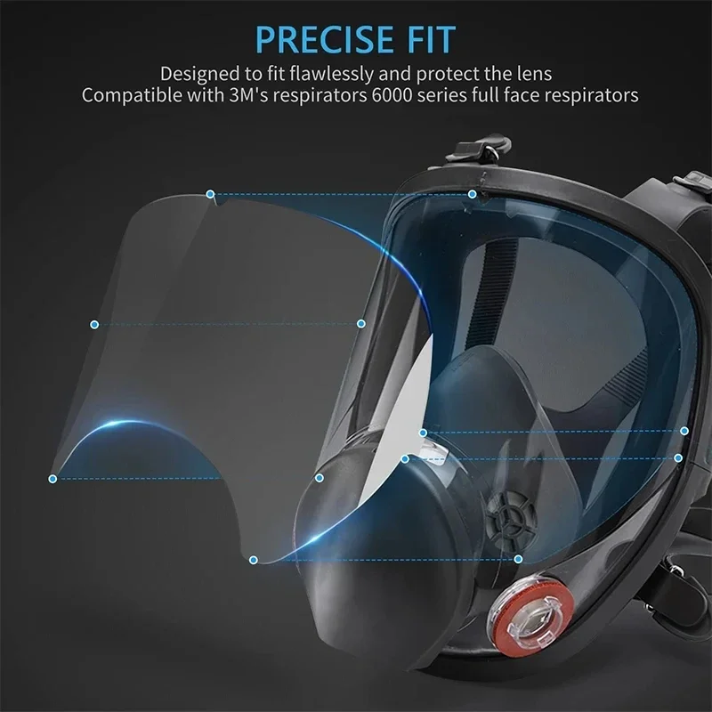 AntiScratch Protective Visor Window Screen Protector Cover Film for 3M 6800 Gas Mask Full Face Respirator Painting Spraying gas mask respirator accessory protective lens film