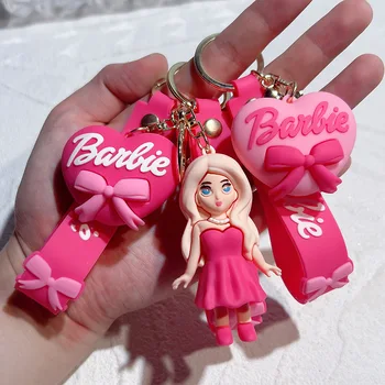 바비 주변기기 귀여운 만화 장난감 키체인, 핑크 공주 제로 지갑, 커플 펜던트, 소녀 컬렉션 착용 액세서리 선물