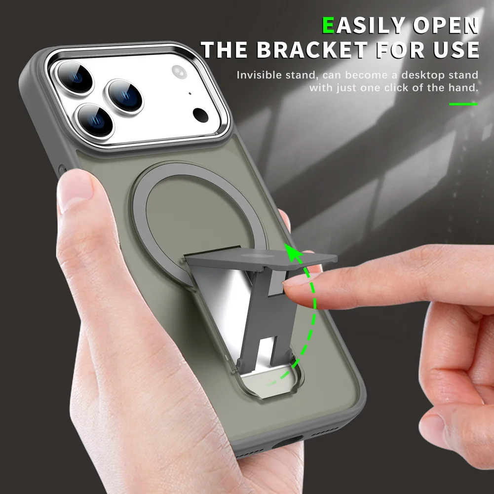 Invisible Desktop Stand with Built-in Magnetic Ring – Slim and Stylish Back Cover