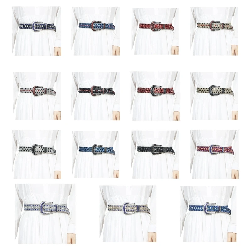 

Female PU Belt Steampunk Rivet Belt for Jeans Pants Girl Accessories