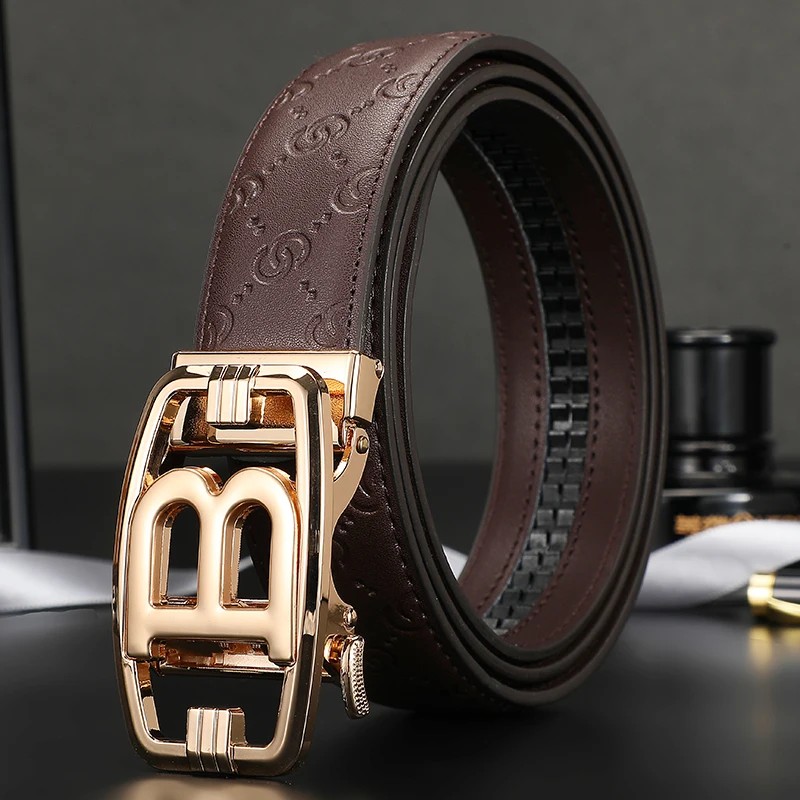 types of belts 2022 Genuine leather Belt Men Luxury Brand Designer fashion High Quality Belts for Men Strap Male Metal Automatic B Buckle Belt leather belt