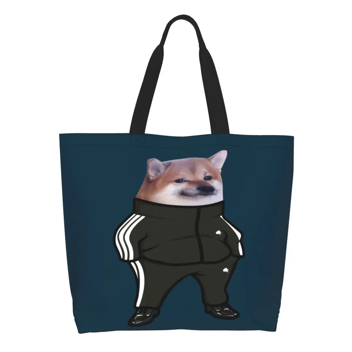 

Cheems Doge Shiba Inu Meme Groceries Shopping Tote Bag Women Fashion Canvas Shopper Shoulder Bag Big Capacity Handbag
