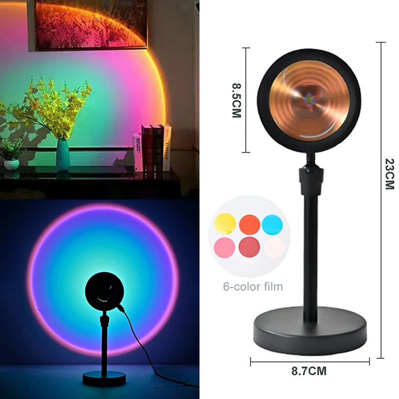 mushroom night light Sunset Rainbow Red Projector USB Led Night Light Sun Projection Desk Lamp for Bedroom Bar Coffee Store Wall Decoration Lighting nursery night light Night Lights