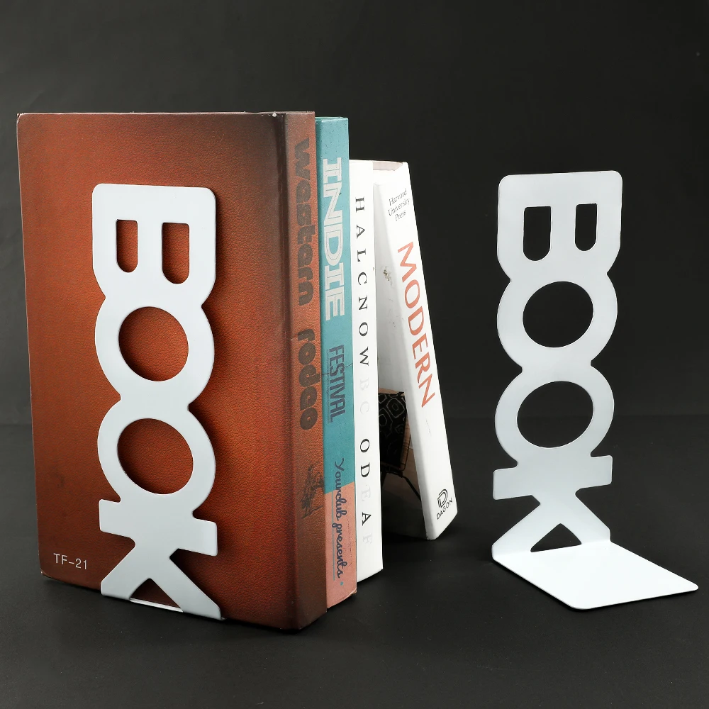 Book Ends, Bookends Heavy Duty, INNÔPLUS Book End Holder For Shelves, Metal Bookend (Black 1 - View #3