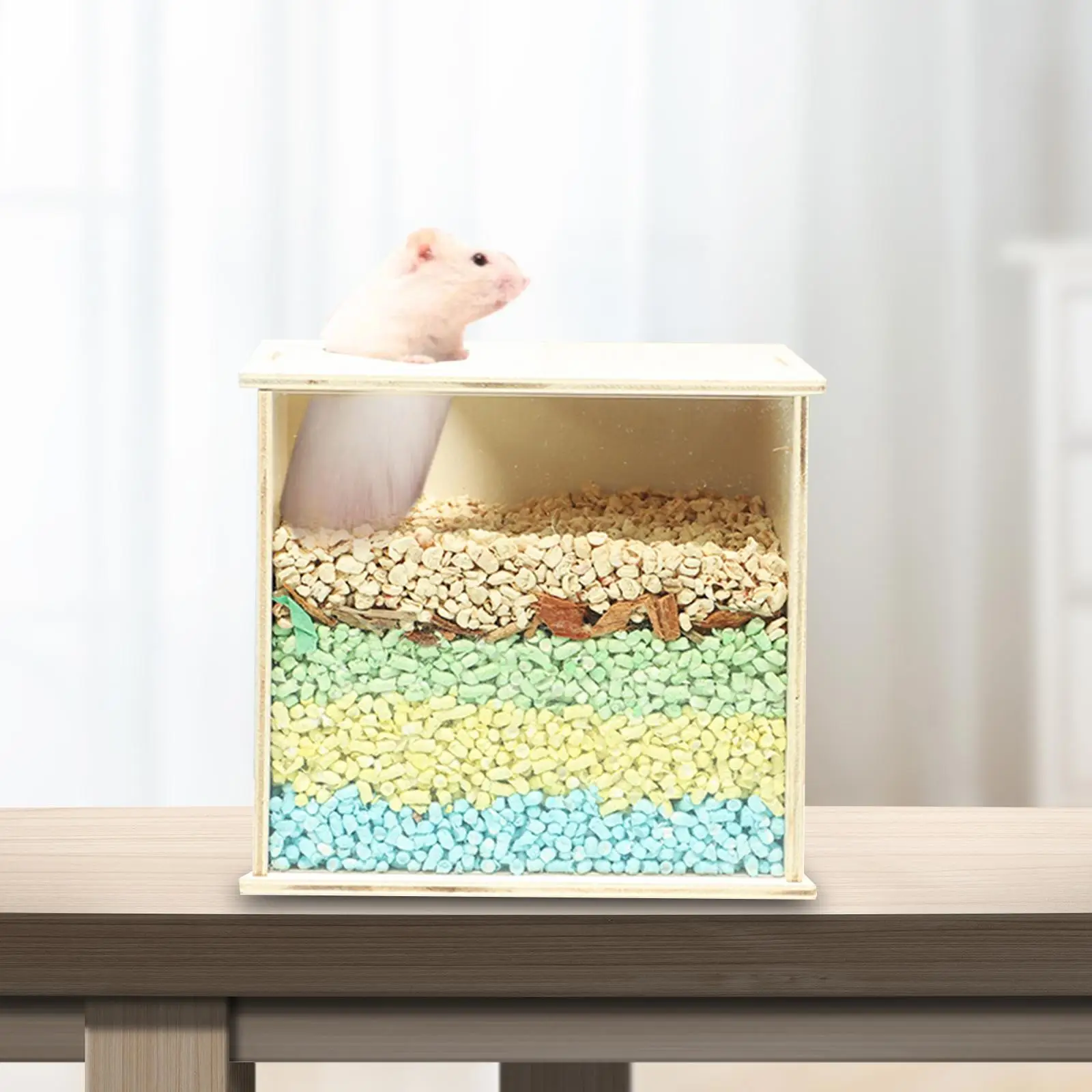 Hamster Sand Bath Shower Room Clear Hamster Accessories Acrylic Sand Box for Mice Chinchillas Gerbils Small Sized Pets Lemmings