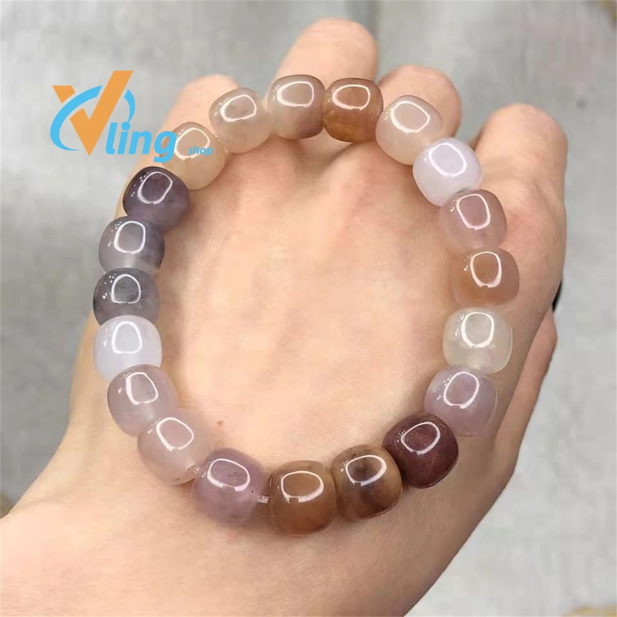 Golden Jade Violet Bracelet Color Old Bead Women's Live Broadcast Exquisite Fashion Gift Charm Retro Jewelry Amulet Simple Versa