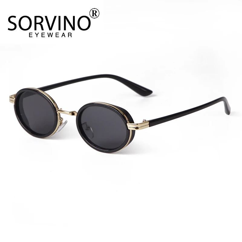 

SORVINO Vintage Steampunk Oval Sunglasses Men Retro Round Metal Frame Women Sun Glasses Fashion Eyewear Gafas sol mujer UV400