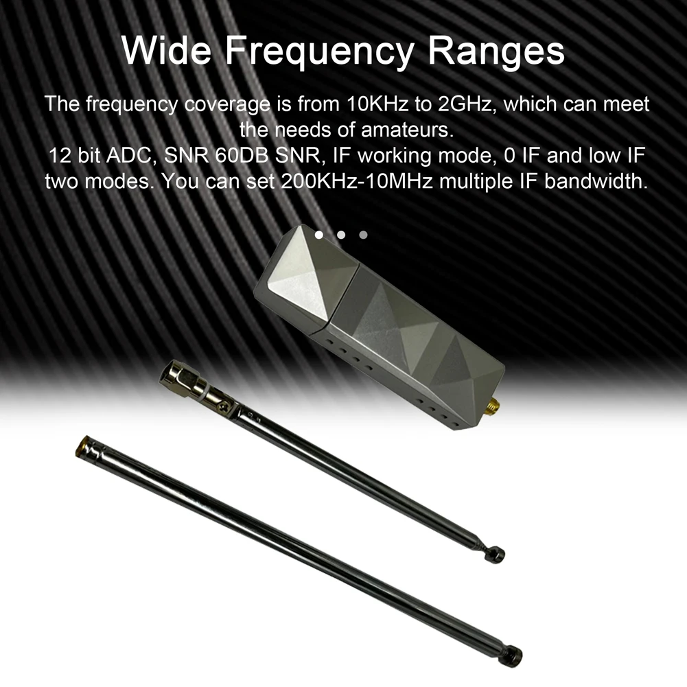 10kHz~2GHz USB SDR Receiver 12 Bit ADC 60DB SDR Receiver Compatible with RSP HF AM FM SSB CW Aviation Band