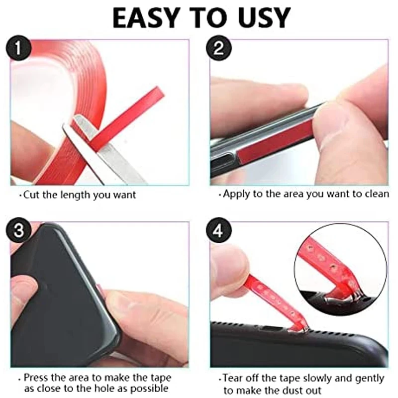 Universal Phone Hole Dust Removal Glue Speaker Earpiece Clean Dust Net Sticker for IPhone 14 Samsung Charging Port Cleaning Tool