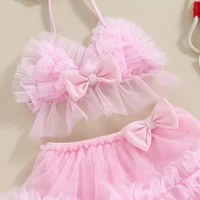 Toddler Baby Girls Bikini 2pcs Beach Swimwear Tulle Halter Camisole PP Shorts Bathing Suits Infant Summer Swimsuits 0-24 Months 5