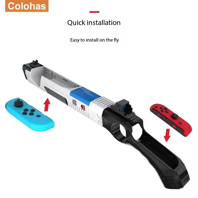 For Nintendo Switch Handgrip Sense Joystick Shooting Gun Controller Gamepad Joypad Disc Card Storage Gaming Accessories For Guns game controller accessories nintendo switch game controller
