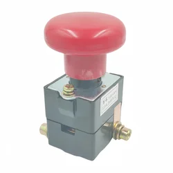 High - Amperage Red Emergency Stop Mushroom Push Button Switch for Industrial Vehicles and Equipment (125A)