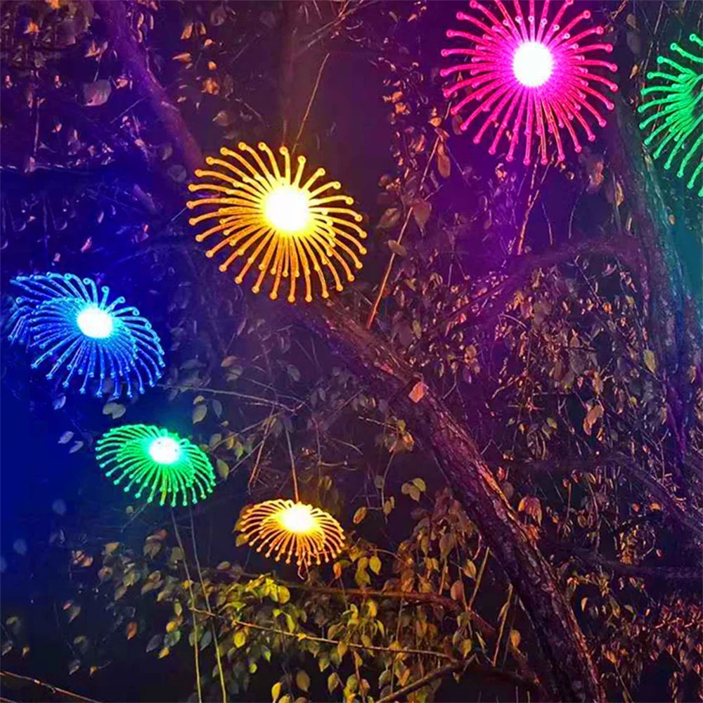 

Christmas Tree Hanging Dandelion Fireworks Lamp Outdoor Starburst Fairy Lights Garlands For Garden Wedding Party Decor