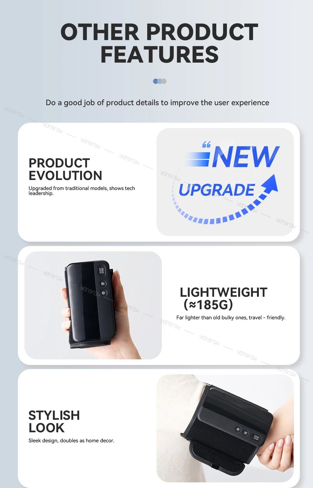 Yongrow Upper Arm Blood Pressure Monitor Heart Rate Digital LED Display Rechargeable Tonometer Portable Large Screen App Link 15 S557ebbc8f705444c823092bc386f1f784