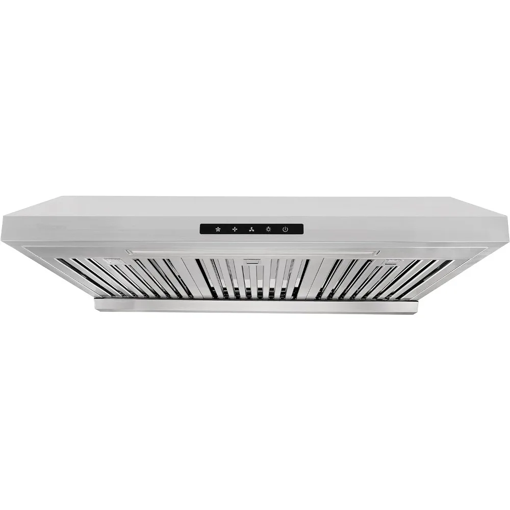 

850 CFM Powerful 30 Inch Under Cabinet Range Hood With Seamless Stainless Steel Body, Twin Turbo Motors, 3 Speed Touch Screen