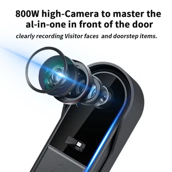 WiFi wireless smart video doorbell, Two-way outdoor 1080P HD camera, Wireless intercom voice, Smart home waterproof doorbell 6