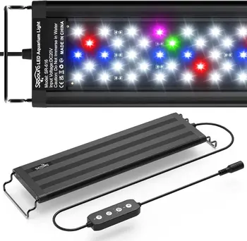 Led Aquarium Light for Plants-Full Spectrum Fish Tank Light with Timer Auto On/Off Adjustable Brightness White Blue Red Green 1