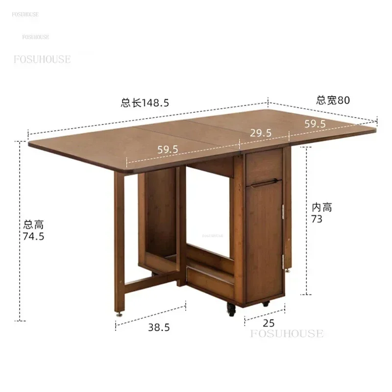 Folding Solid Wood Dining Tables Home Kitchen Table Detachable Rectangular Dining Table Small Apartment Wall A d