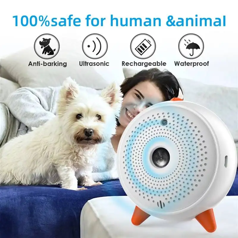 

Anti Barking Device Waterproof Dog Bark Control Behavior Training Tool Ultrasonic Pet Repeller for Small Medium Large Dogs