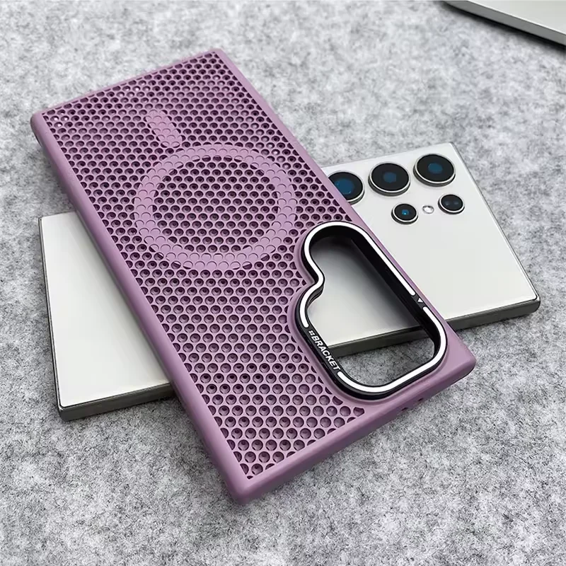 Luxury Breathable Mesh Magnetic Case with Lens Stand and Cooling Shockproof Cover