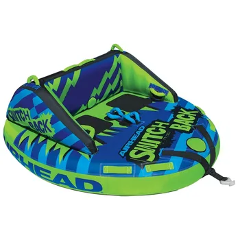 Switchback Towable 1-4 Rider Tube for Boating and Water Sports, Double-Stitched Full Nylon Cover and Patented Speed Safety Valve 1